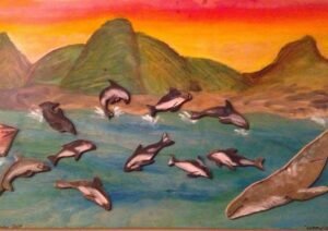 Original whale art by Isabella and Demeter Kenton-Dau