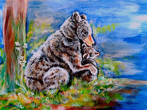 Painting of bears savouring stillness
